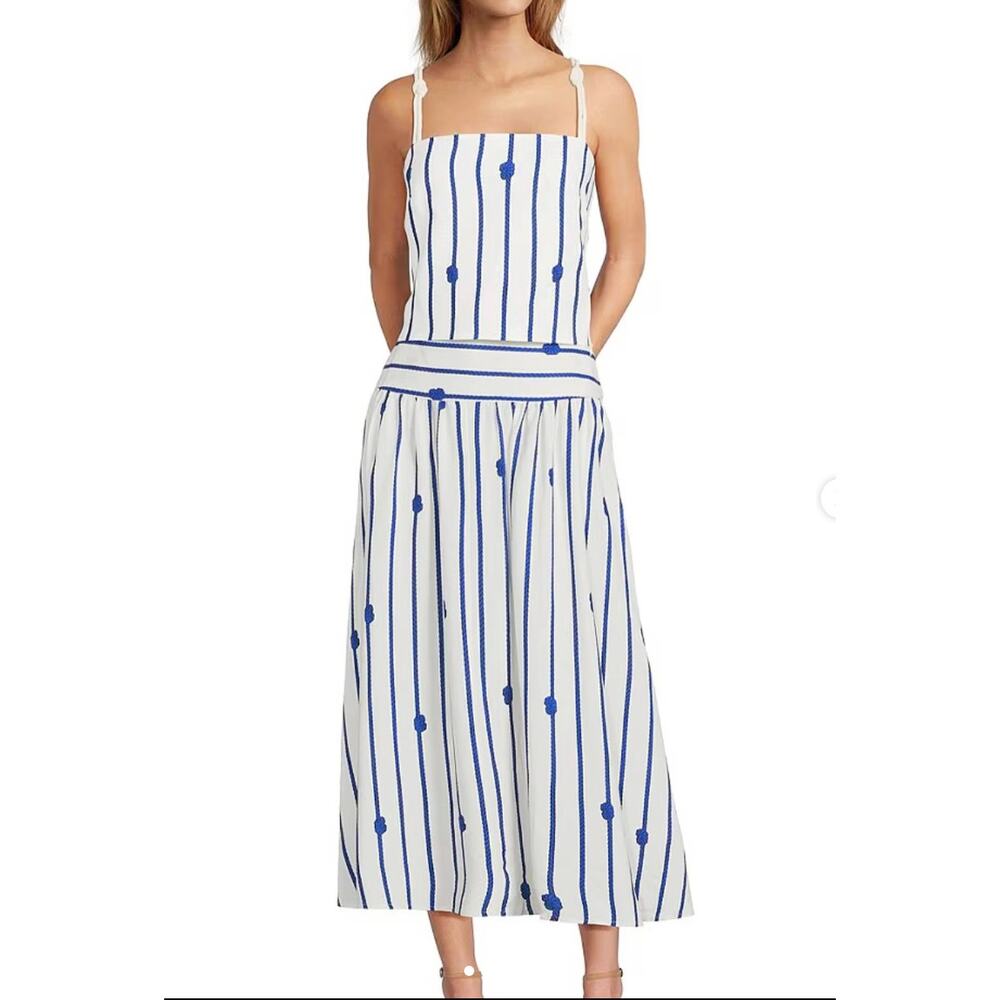 NWT Antonio Melani Angie Rope Print High Waist A-Line Maxi Skirt SZ 14 women